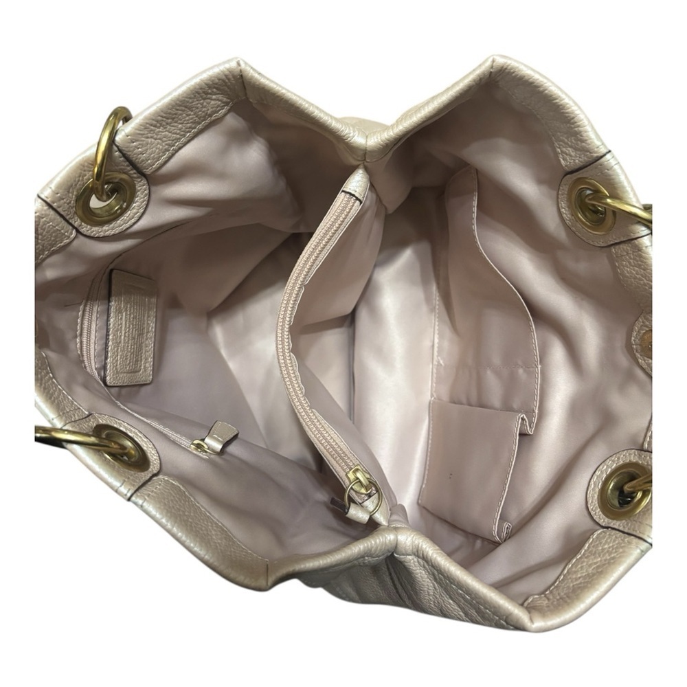 Vintage Authentic Coach Soho Womens Leather Double Handle Beige Shoulder Hangbag - Picture 4 of 5
